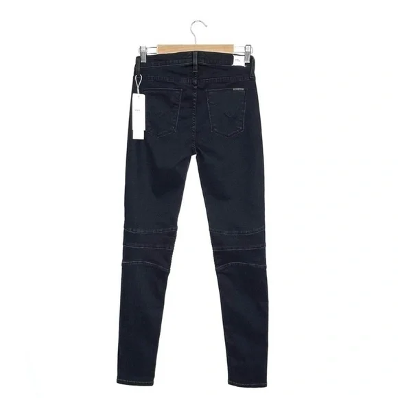 Hudson Jeans Stark Moto Pant Skinny Blue Wild Dark Wash Blue Size 27 (4) New NWT